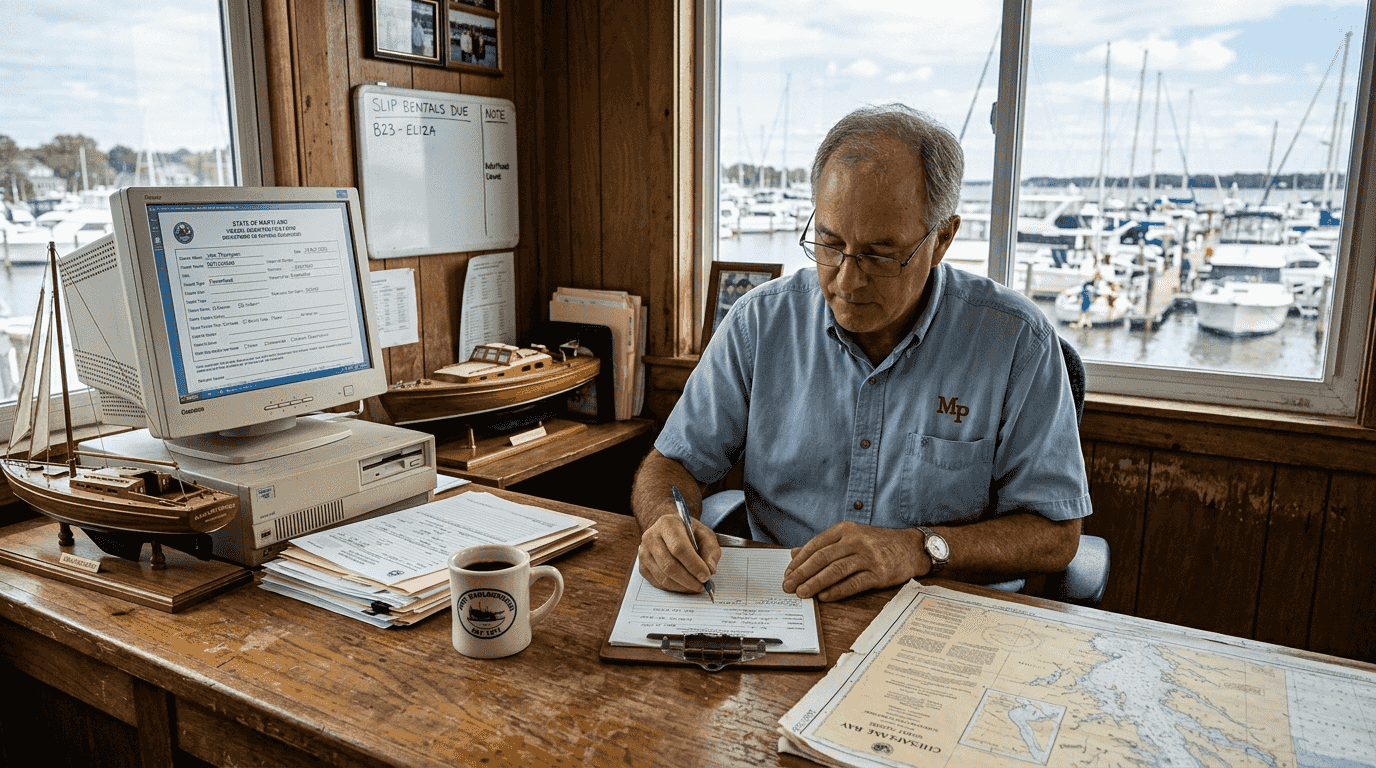 Official checks yacht registration paperwork