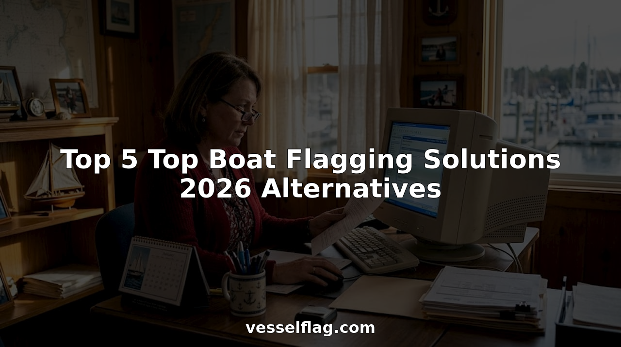 Marina office worker reviewing boat registration forms