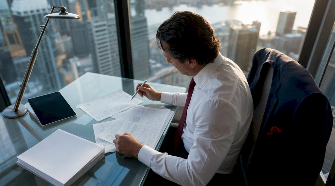 Lawyer reviewing vessel ownership documents