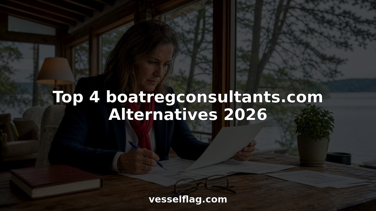 Consultant reviewing vessel registration documents in office