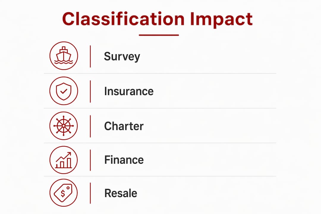 Infographic showing classification impact steps