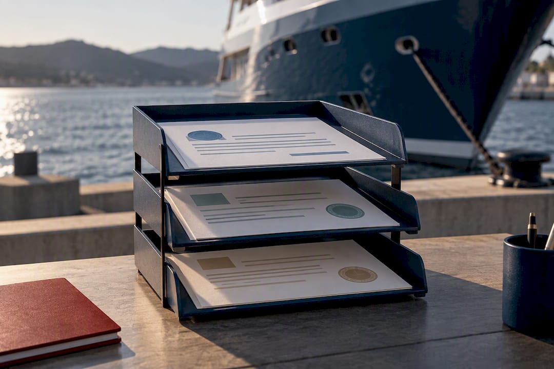 Illustrated commercial vessel certificate set