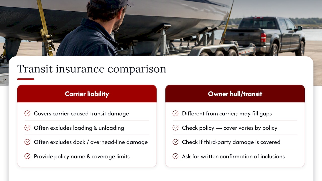 Carrier and owner insurance coverage comparison