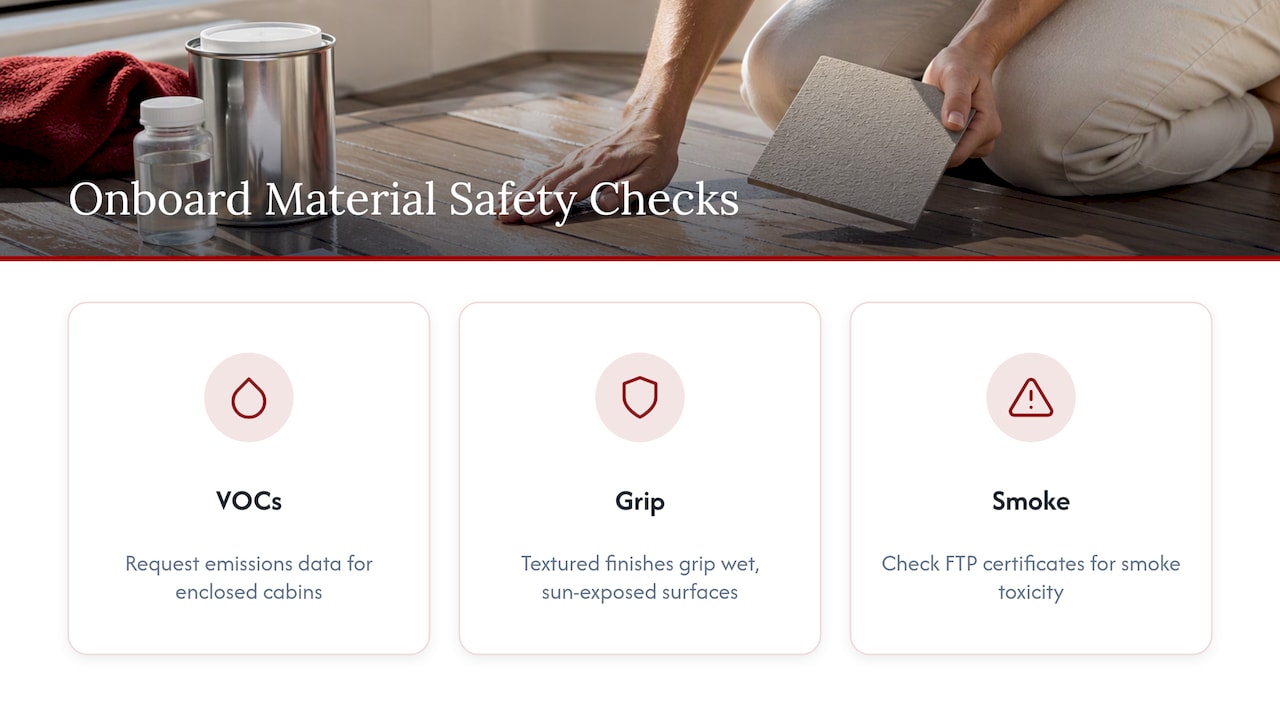Three safety checks for yacht interior materials