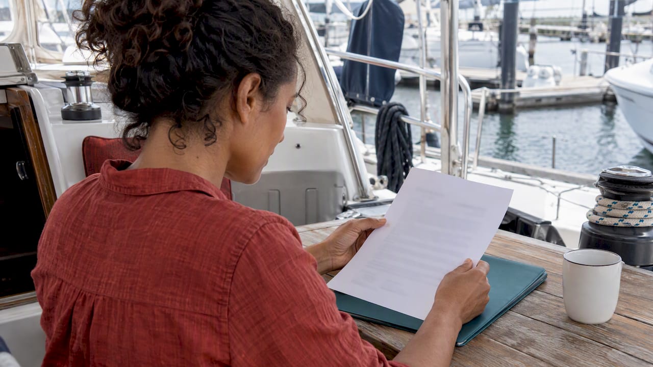 Owner reviewing a yacht deletion certificate
